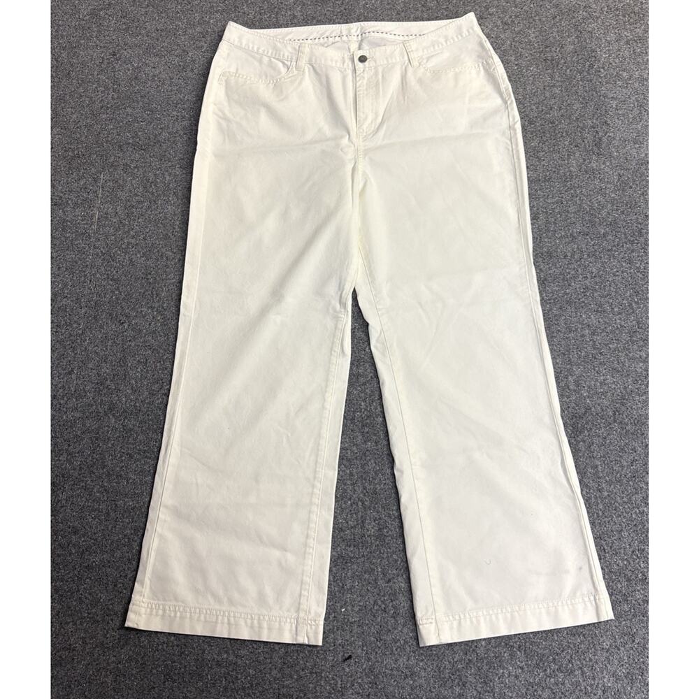 L.L. Bean Women’s Size 20 Reg. White Chino Pants 100% Cotton Casual Classic